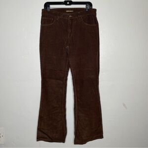 1070s RUN & FLY BROWN 100% COTTON STRAIGHT FIT HIGH WAIST FLARE PANTS SZ 32 L